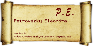 Petrovszky Eleonóra névjegykártya